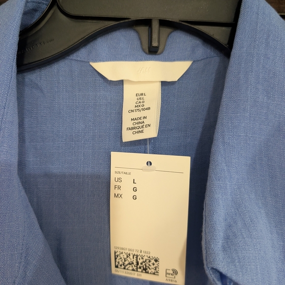 H&M Blue Midi Dress with Eyelet Sleeves - Picture 3 of 4